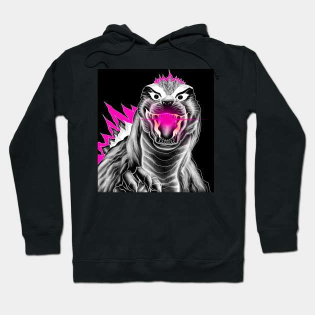 godzilla the punk kaiju wallpaper Hoodie by jorge_lebeau